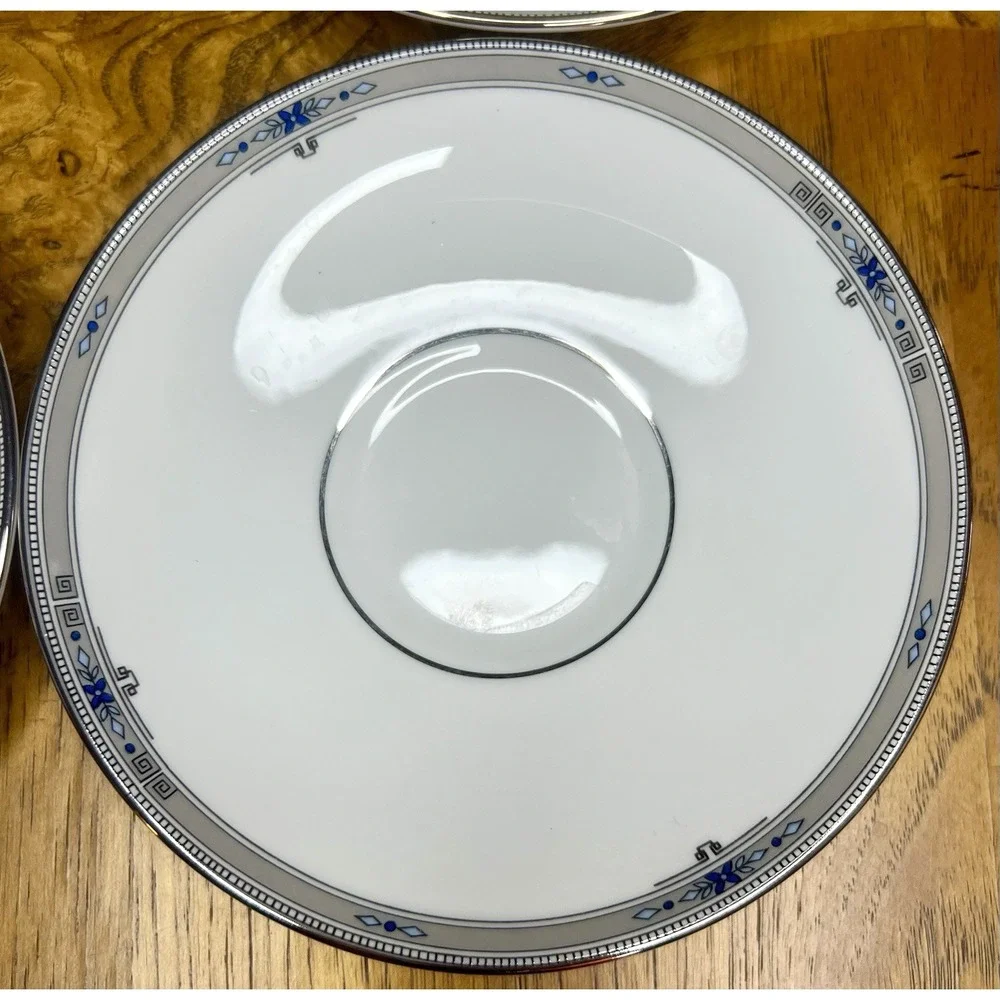4 Amherst Platinum Trim by Wedgwood Saucers Only Lot 5.75
